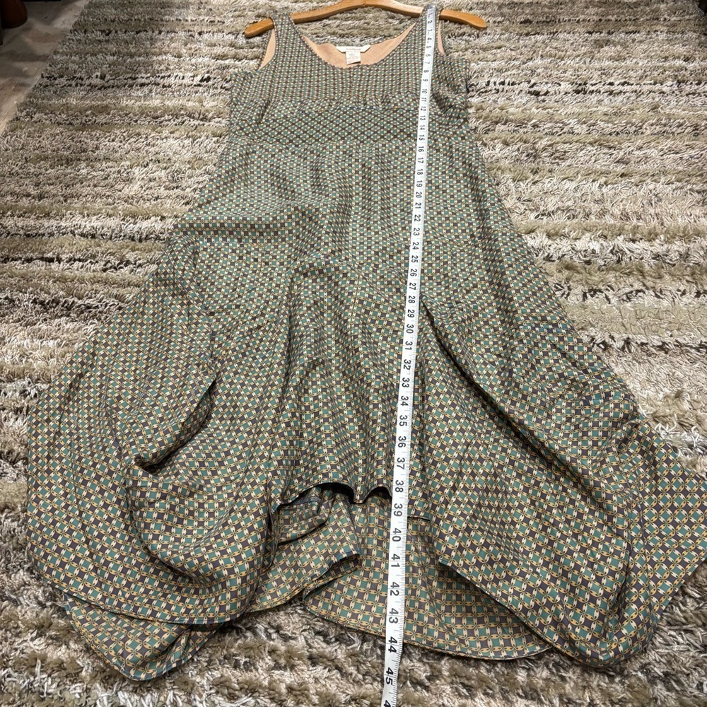 Sundance Dress size 4 Silk Sleeveless bubble Drape Hem geometric Empire Waist - Picture 10 of 11